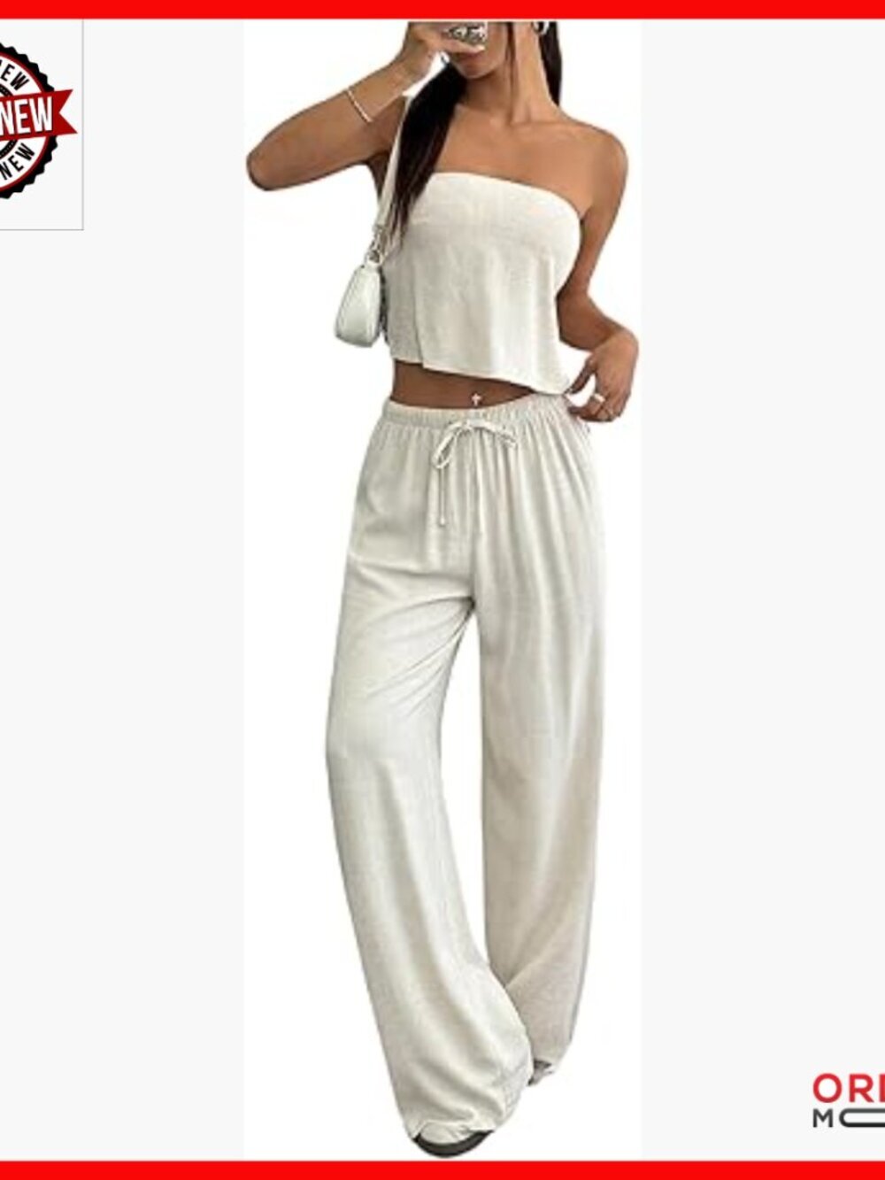 Linen 2 Piece Set Open Back Crop Top Wide Leg Pants Vacation Outfit